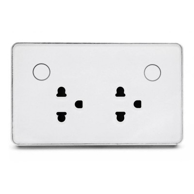 Thailand Vietnam Us/au/north/south America Metal Frame Double Power Point 2 Plug/gang Uk Tuya Wall Zigbee Smart Socket